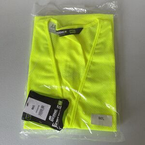 Berne Hi-Vis Class 2 Economy Vest HVV042 Neon Yellow Worker Vest Men's Size M/L